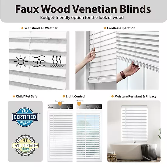 Sonoma Goods For Life® Cordless Faux Wood Blind - 64" Length 4 Sonoma Goods For Life® Cordless Faux Wood Blind - 64" Length - Image 2