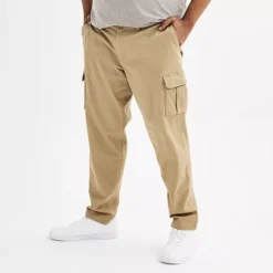 Big & Tall Sonoma Goods For Life® Flexwear Straight-Fit Cargo Pants -Sonoma Goods For Life Shop 3327712 Light Khaki