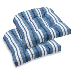 Sonoma Goods For Life® Indoor Outdoor 2-piece Single Wicker Chair Cushion Set -Sonoma Goods For Life Shop 3553841 Blue White Stripe