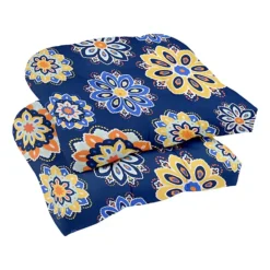 Sonoma Goods For Life® Indoor Outdoor 2-piece Single Wicker Chair Cushion Set -Sonoma Goods For Life Shop 3553841 Navy Medallion