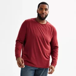 Big & Tall Sonoma Goods For Life® Supersoft Long Sleeve Crewneck Tee -Sonoma Goods For Life Shop 5108992 Burgundy