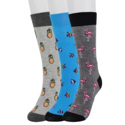 Men's Sonoma Goods For Life® 3-pack Mixed Novelty Socks 41 Men's Sonoma Goods For Life® 3-pack Mixed Novelty Socks -Sonoma Goods For Life Shop 5166829 Tropical 1