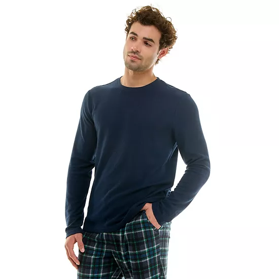 Men's Sonoma Goods For Life® Supersoft Waffle Long Sleeve Crewneck Pajama Shirt 5 Men's Sonoma Goods For Life® Supersoft Waffle Long Sleeve Crewneck Pajama Shirt - Image 3