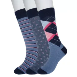 Men's Sonoma Goods For Life® 3-pack Patterned Dress Socks -Sonoma Goods For Life Shop 5302030 Argyle Stripe Navy
