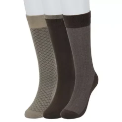 Men's Sonoma Goods For Life® 3-pack Patterned Dress Socks -Sonoma Goods For Life Shop 5302030 Brown Khaki