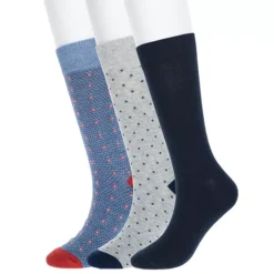 Men's Sonoma Goods For Life® 3-pack Patterned Dress Socks -Sonoma Goods For Life Shop 5302030 Coral Blue Ribbed
