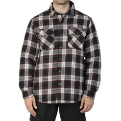 Men's Sonoma Goods For Life® Flannel Shirt Jacket -Sonoma Goods For Life Shop 5470840 Black Grey Red 1
