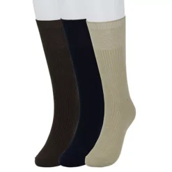 Men's Sonoma Goods For Life® 3-pack Ribbed Dress Socks -Sonoma Goods For Life Shop 5639342 Khaki Navy Brown
