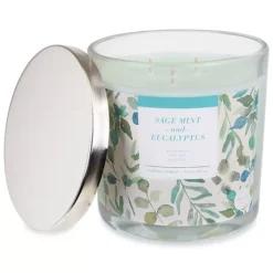 Sonoma Goods For Life® Sage Mint & Eucalyptus 14-oz. Blue Floral Candle Jar -Sonoma Goods For Life Shop 5660130 ALT4