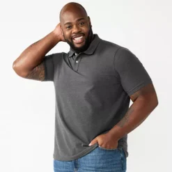 Big & Tall Sonoma Goods For Life® Short Sleeve Pique Polo -Sonoma Goods For Life Shop 5674882 Carbon Copy