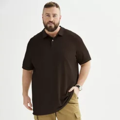 Big & Tall Sonoma Goods For Life® Short Sleeve Pique Polo -Sonoma Goods For Life Shop 5674882 Dark Brown