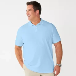 Big & Tall Sonoma Goods For Life® Short Sleeve Pique Polo -Sonoma Goods For Life Shop 5674882 Light Blue