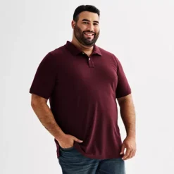 Big & Tall Sonoma Goods For Life® Short Sleeve Pique Polo -Sonoma Goods For Life Shop 5674882 Plum