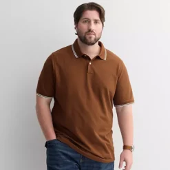 Big & Tall Sonoma Goods For Life® Short Sleeve Pique Polo -Sonoma Goods For Life Shop 5674882 Rust Tipped