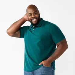Big & Tall Sonoma Goods For Life® Short Sleeve Pique Polo -Sonoma Goods For Life Shop 5674882 Tijuana Teal