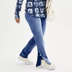 Women's Sonoma Goods For Life® Adaptive Easy Dressing Mid-Waisted Straight Leg Jeans -Sonoma Goods For Life Shop 5678470 Medium Wash