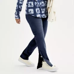 Women's Sonoma Goods For Life® Adaptive Easy Dressing Mid-Waisted Straight Leg Jeans -Sonoma Goods For Life Shop 5678470 Rinse 1