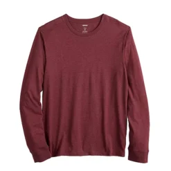 Men's Adaptive Sonoma Goods For Life® Easy Dressing Long Sleeve Crew Tee -Sonoma Goods For Life Shop 5689648 Burgundy
