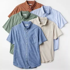 Men's Sonoma Goods For Life® Short Sleeve Perfect Length Button Down Shirt -Sonoma Goods For Life Shop 5806004 CP ALT3