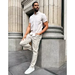 Men's Sonoma Goods For Life® Short Sleeve Perfect Length Button Down Shirt -Sonoma Goods For Life Shop 5806004 CP ALT61