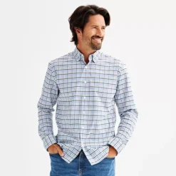 Men's Sonoma Goods For Life® Long Sleeve Performance Button-Down Shirt 7 Men's Sonoma Goods For Life® Long Sleeve Performance Button-Down Shirt -Sonoma Goods For Life Shop 5939429 White Blue Plaid