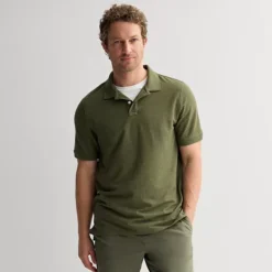 Men's Sonoma Goods For Life® Short Sleeve Relaxed Fit Pique Polo -Sonoma Goods For Life Shop 6137361 Favian Olive