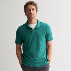 Men's Sonoma Goods For Life® Short Sleeve Relaxed Fit Pique Polo -Sonoma Goods For Life Shop 6137361 Tijuana Teal