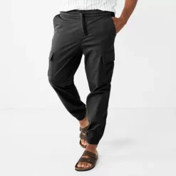Men's Sonoma Goods For Life® Pull-On Cargo Jogger Pants -Sonoma Goods For Life Shop 6165784 Black Luxe