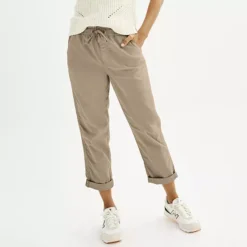 Women's Sonoma Goods For Life® Easy Paper Bag Waist Capri -Sonoma Goods For Life Shop 6494507 Ekon Beige
