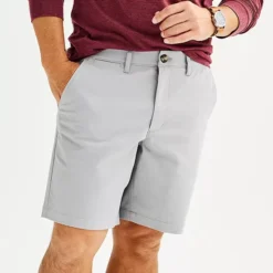 Men's Sonoma Goods For Life® 9" Flexwear Flat Front Shorts -Sonoma Goods For Life Shop 6524871 Light Gray