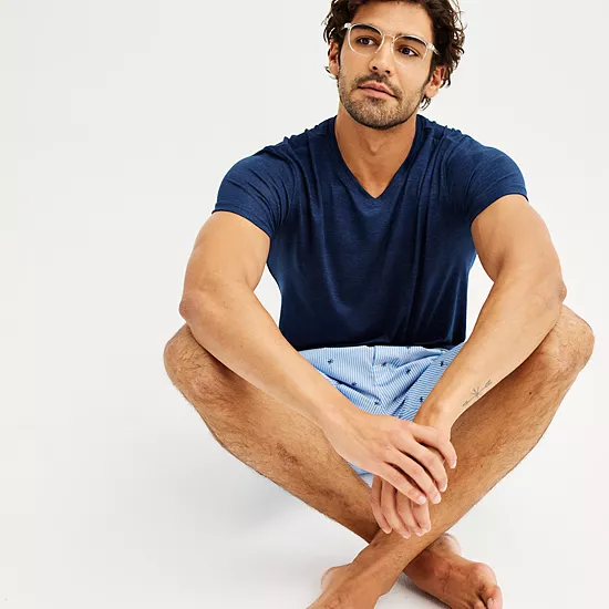 Men's Sonoma Goods For Life® Supersoft V-Neck Pajama Shirt 6 Men's Sonoma Goods For Life® Supersoft V-Neck Pajama Shirt - Image 4