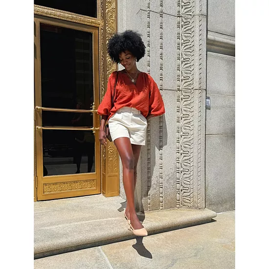 Women's Sonoma Goods For Life® Shirred Balloon Sleeve Y-Neck Top 8 Women's Sonoma Goods For Life® Shirred Balloon Sleeve Y-Neck Top - Image 6