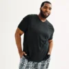 Big & Tall Sonoma Goods For Life® Supersoft V-Neck Pajama Shirt -Sonoma Goods For Life Shop 6608488 Black