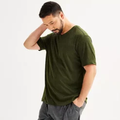 Big & Tall Sonoma Goods For Life® Supersoft V-Neck Pajama Shirt -Sonoma Goods For Life Shop 6608488 Forest Space Dye