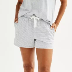 Women's Sonoma Goods For Life® Cotton Modal Pajama Shorts -Sonoma Goods For Life Shop 6610073 Gray Stripe