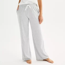 Women's Sonoma Goods For Life® Cotton Modal Open Hem Pajama Pants -Sonoma Goods For Life Shop 6610081 Gray Stripe