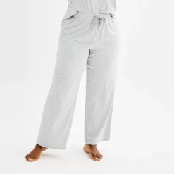 Plus Size Sonoma Goods For Life® Cotton Modal Open Hem Sleep Pants -Sonoma Goods For Life Shop 6610111 Medium Cumulus Heather 1