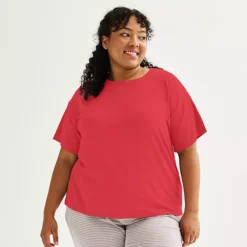 Plus Size Sonoma Goods For Life® Cotton Modal Sleep Tee -Sonoma Goods For Life Shop 6610141 Fashion Red