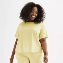 Plus Size Sonoma Goods For Life® Cotton Modal Sleep Tee -Sonoma Goods For Life Shop 6610141 Pale Banana