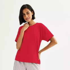 Women's Sonoma Goods For Life® Cotton Modal Sleep Tee -Sonoma Goods For Life Shop 6610142 Fashion Red