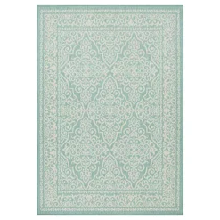 Sonoma Goods For Life® Aqua Classic Medallion Border Indoor/Outdoor Area Rugs