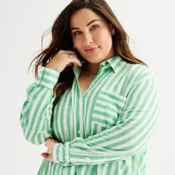 Plus Size Sonoma Goods For Life® Oversized Linen-Blend Boyfriend Shirt 8 Plus Size Sonoma Goods For Life® Oversized Linen-Blend Boyfriend Shirt -Sonoma Goods For Life Shop 6688267 ALT2