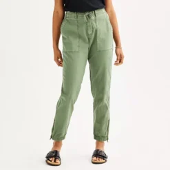 Women's Sonoma Goods For Life® Zip Hem Core Utility Jogger Pants -Sonoma Goods For Life Shop 6857460 Manolo Olive