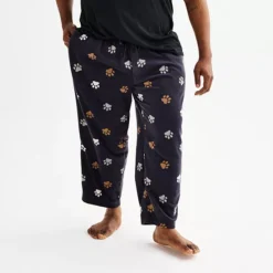 Big & Tall Sonoma Goods For Life® Microfleece Pajama Pants -Sonoma Goods For Life Shop 6889199 Dog Paw Navy