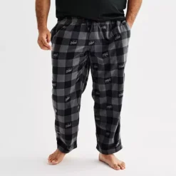 Big & Tall Sonoma Goods For Life® Microfleece Pajama Pants -Sonoma Goods For Life Shop 6889199 Gray Moose Buffalo