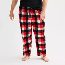 Big & Tall Sonoma Goods For Life® Microfleece Pajama Pants -Sonoma Goods For Life Shop 6889199 Red Multi Check
