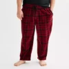 Big & Tall Sonoma Goods For Life® Microfleece Pajama Pants -Sonoma Goods For Life Shop 6889199 Retro Plaid Red Black
