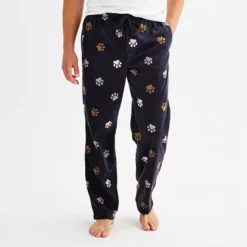 Men's Sonoma Goods For Life® Microfleece Pajama Pants -Sonoma Goods For Life Shop 6890431 Dog Paw Navy