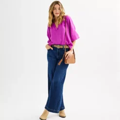 Petite Sonoma Goods For Life® Premium High Rise Wide Leg Jeans -Sonoma Goods For Life Shop 6890637 ALT3