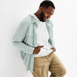 Big & Tall Sonoma Goods For Life® Double-Knit Hoodie -Sonoma Goods For Life Shop 6907420 ALT3